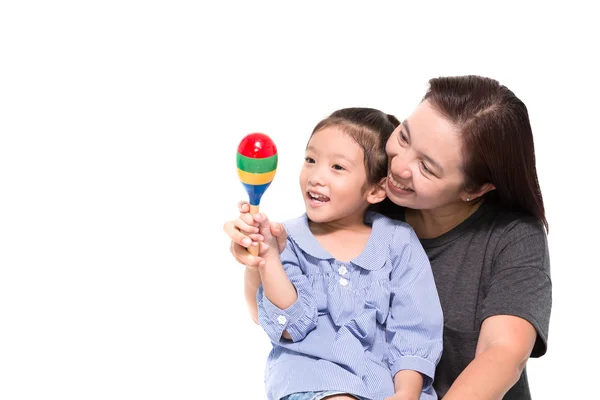 Mother and daughter sing a song — Stock Photo, Image