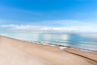 Hua Hin Tayland beach, yaz deniz plaj dalgalar ile mavi güneşli 