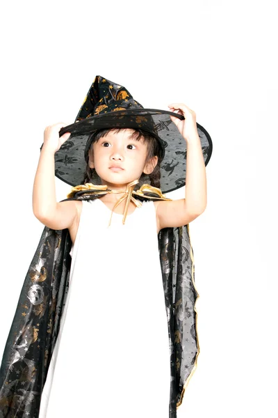 Menina em vestido de Halloween — Fotografia de Stock