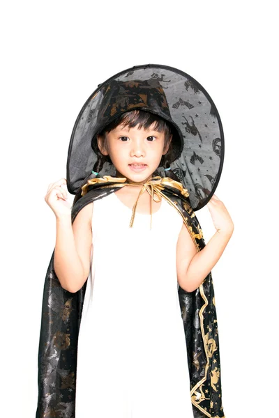 Gadis kecil dengan gaun Halloween — Stok Foto