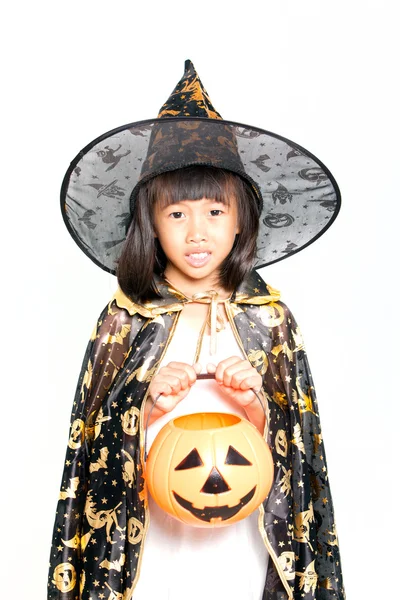 Meisje in Halloween jurk — Stockfoto
