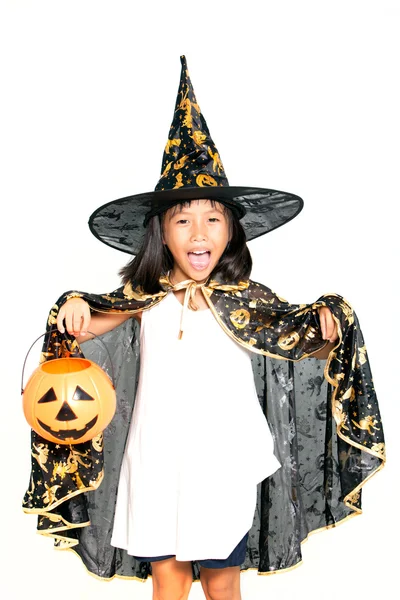 Meisje in Halloween jurk — Stockfoto