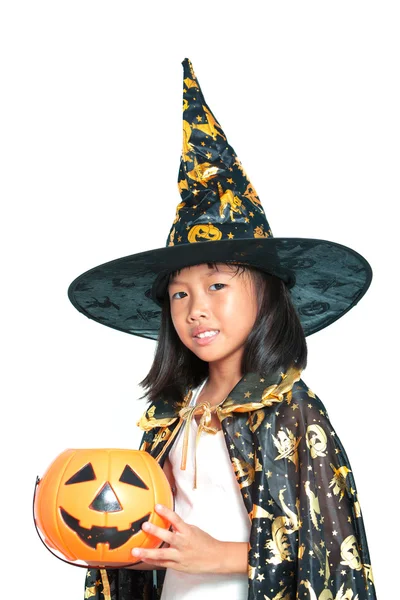 Meisje in Halloween jurk — Stockfoto