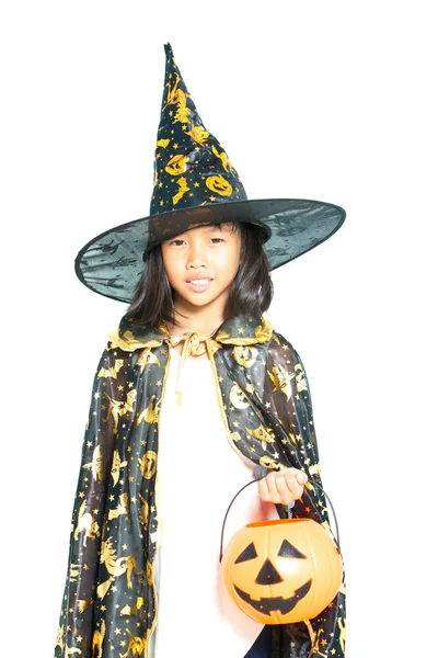 Menina em vestido de Halloween — Fotografia de Stock