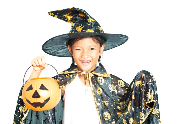 Menina em vestido de Halloween — Fotografia de Stock
