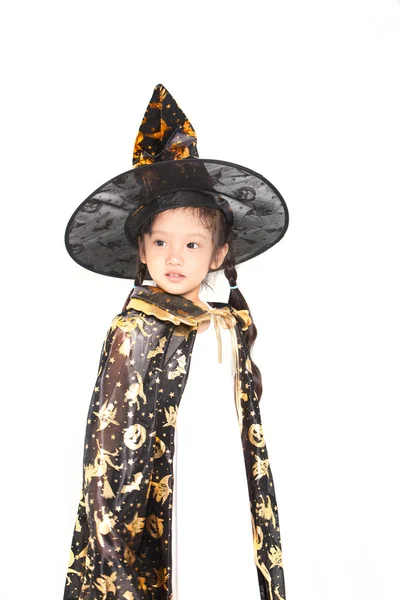 Маленька дівчинка в сукні на Хелловін — стокове фото