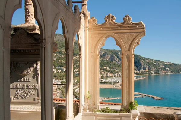 Menton France Old Russian Cemetery Panoramic View Mediterranean Sea French — Stock Photo, Image