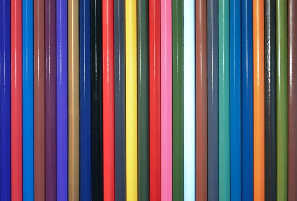 Fondo Lápices Multicolores Para Dibujar Forrado Con Rayas Uniformes Hobby — Foto de Stock