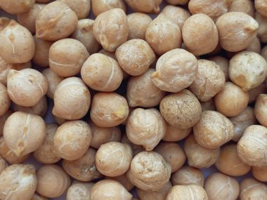 Çiğ nohut yakın çekim dokusu. Gıda arkaplanı, düzen