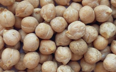 Çiğ nohut yakın çekim dokusu. Gıda arkaplanı, düzen