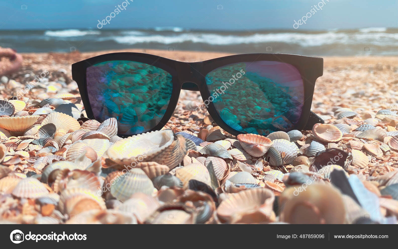 Patrón de concha de playa Gafas de sol redondasmujer 
