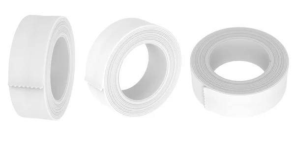 Rollo de cinta adhesiva blanca conjunto aislado en blanco. Fácil editable para su diseño . —  Fotos de Stock