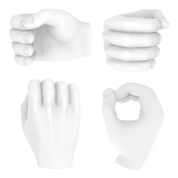 Mano per tenere la bottiglia bianco Set di simboli del supporto della mano. set isolato su bianco. Facile da modificare per il vostro design . — Foto Stock