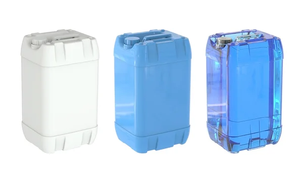 Large bottle gallon jerrycan white blue and blue transparent of pure water isolated on a white background.Easy editable for your design. — Stock Photo, Image