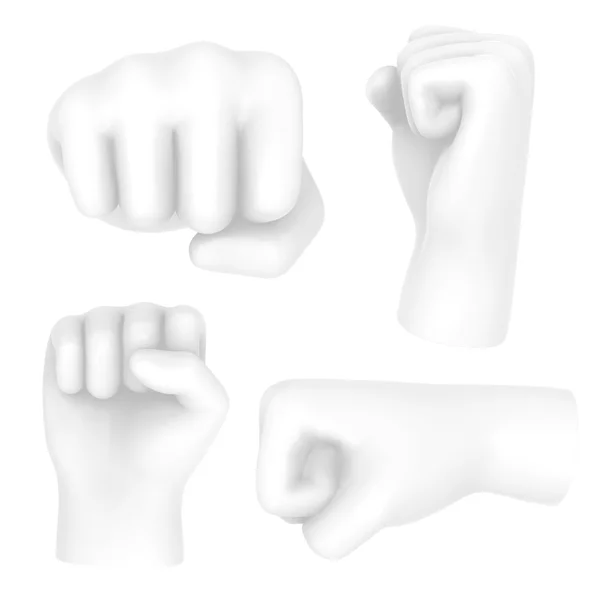 Ręka cios pięści biały symbol set.isolated na biało. Łatwo można edytować swój projekt. Obraz Stockowy