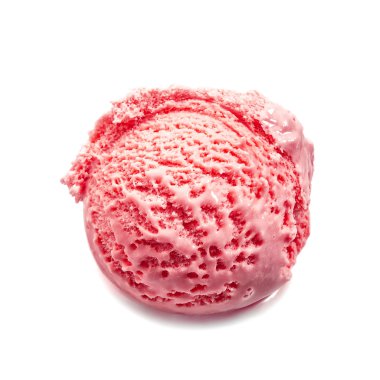 İzole Berry Doğal dondurma kaşık yakın çekim