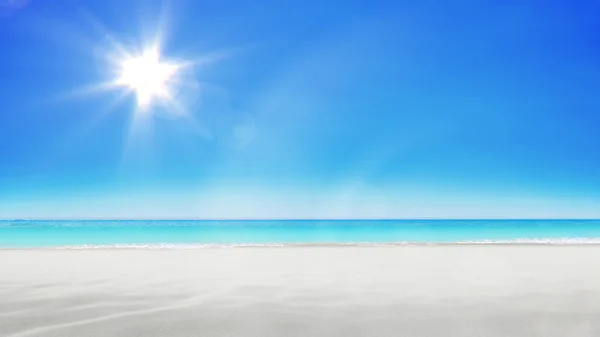 Spiaggia del castello di sabbia sul cielo luminoso. rendering 3d — Foto Stock