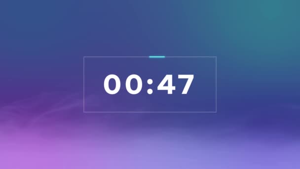 Countdown Sekunden Auf Buntem Hintergrund Mit Rauch Auf Dem Boden — Stockvideo
