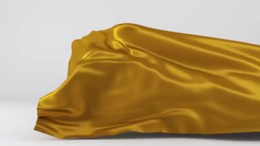 Altın bez aşı şişelerini açar. COVID-19 aşısı konsepti. Beyaz arka planda izole edilmiş. 3d hazırlayıcı