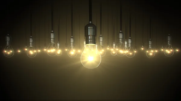 Light bulb animatie. Swing gloed rising — Stockfoto