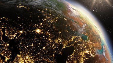 Uydu görüntüleri Nasa kullanarak planet Earth Avrupa Bölgesi