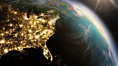 Uydu görüntüleri Nasa kullanarak planet Earth Kuzey Amerika bölgesi