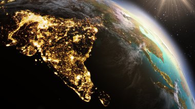 Uydu görüntüleri Nasa kullanarak planet Earth Asya Bölgesi