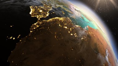 Uydu görüntüleri Nasa kullanarak planet Earth Kuzey Afrika bölgesi