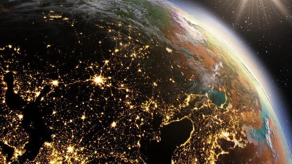 Planeta Tierra Europa usando imágenes satelitales NASA — Foto de Stock