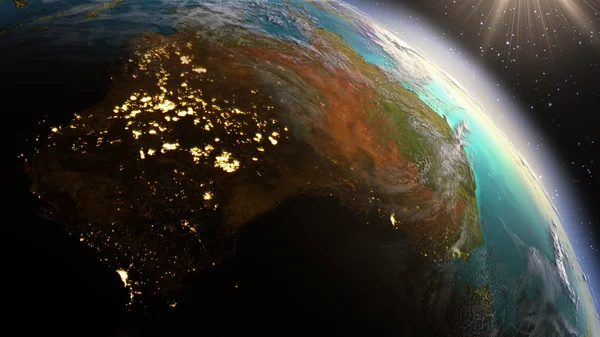 Uydu görüntüleri Nasa kullanarak planet Earth Avustralya bölgesi — Stok fotoğraf
