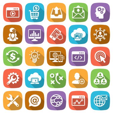 SEO ve geliştirme web ve mobil simgesi ayarla