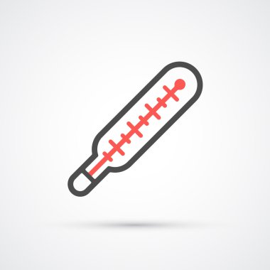 Tıbbi termometre düz simgesi. Vektör