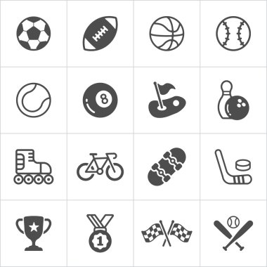 Spor trensy düz simgeler. Vektör