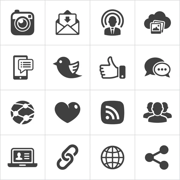 Conjunto de iconos de redes sociales de moda Vector — Archivo Imágenes Vectoriales