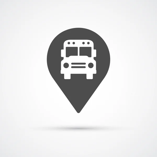 Otobüs marker PIN simgesini göster. Vektör
