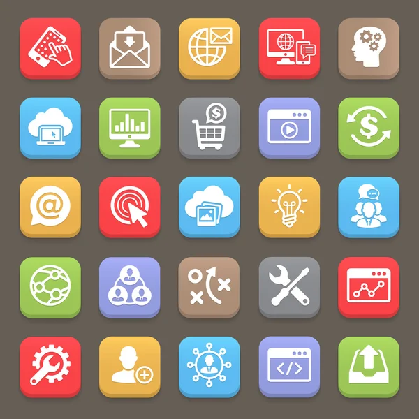 SEO and Development icons for web, mobile. Vector — Stock Vector