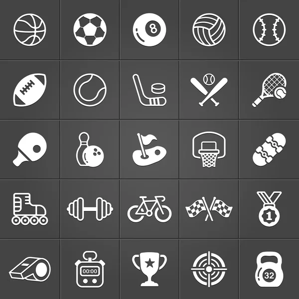 Juegos y deportes iconos paquete de moda. Vector — Archivo Imágenes Vectoriales