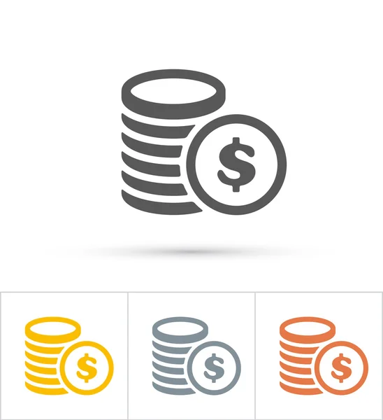 Simgeler paraları. Altın, gümüş, bakır. Vektör