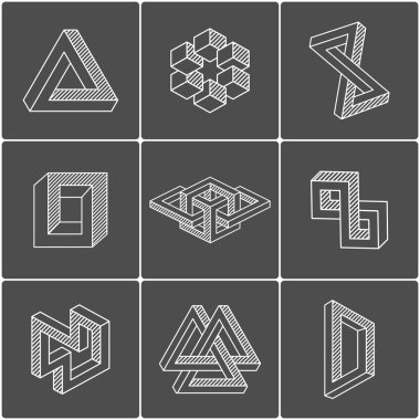 Optical illusion shapes. Vector elements