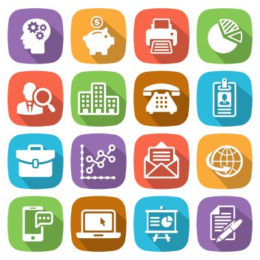 1 vektör trendy düz iş ve Finans simgesi ayarla