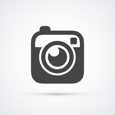 Trendy düz Hipster kamera fotoğraf simgesi