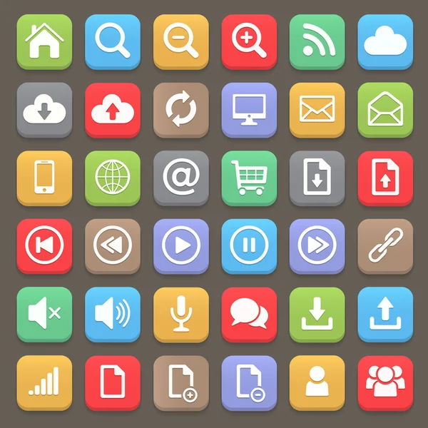 Simge seti düz Web ve Internet. Vektör öğesi