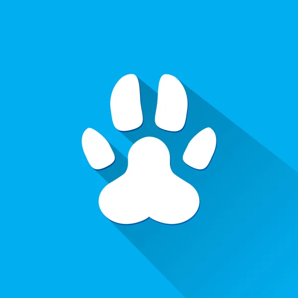 Επίπεδη σκυλί πόδι σιλουέτα με σκιά. Διάνυσμα — Διανυσματικό Αρχείο