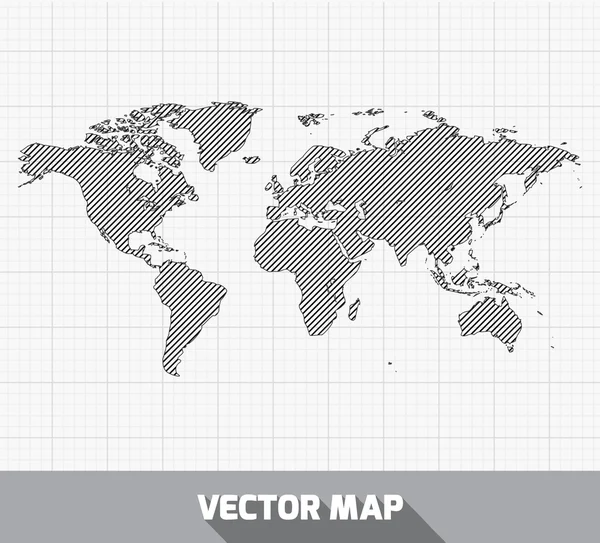 Mapa mundial global. Ilustração vetorial . — Vetor de Stock