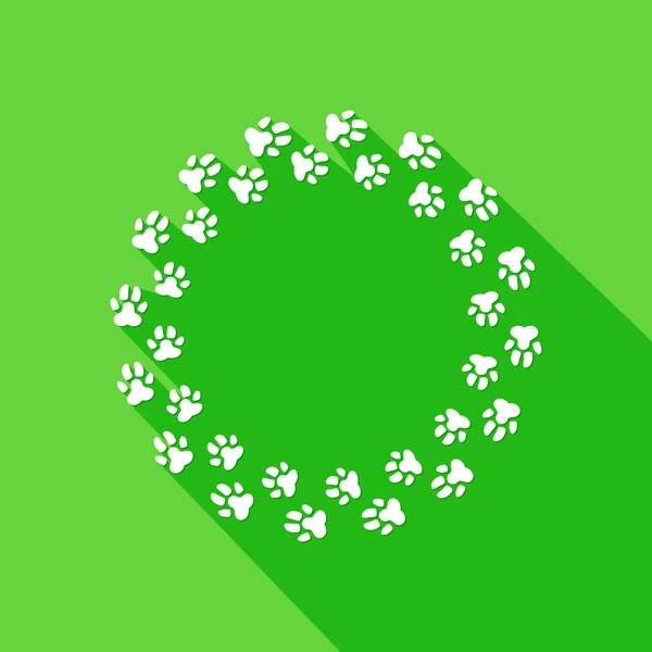 Düz evcil hayvan siluet daire pençe. Vektör