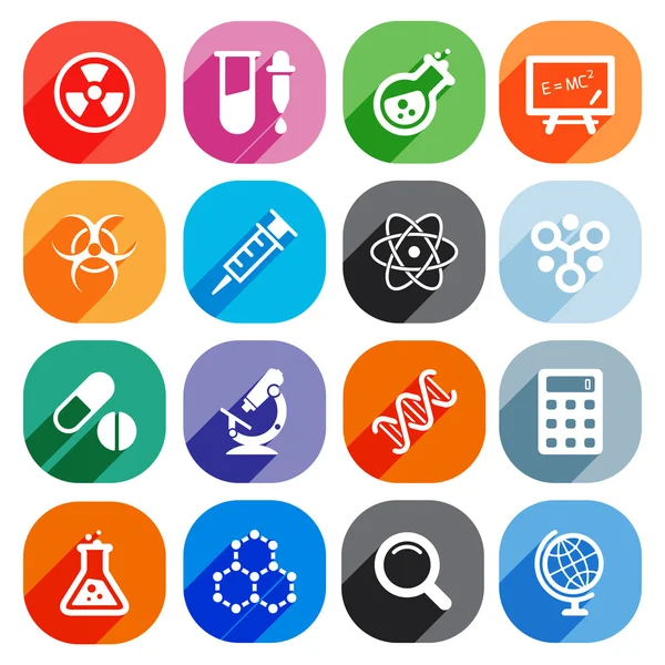 Trendy Flat science icons. Vector elements — Stock Vector