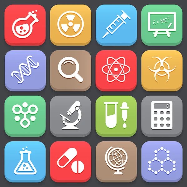 Web ya da mobil için trendy bilim simgeler. Vektör