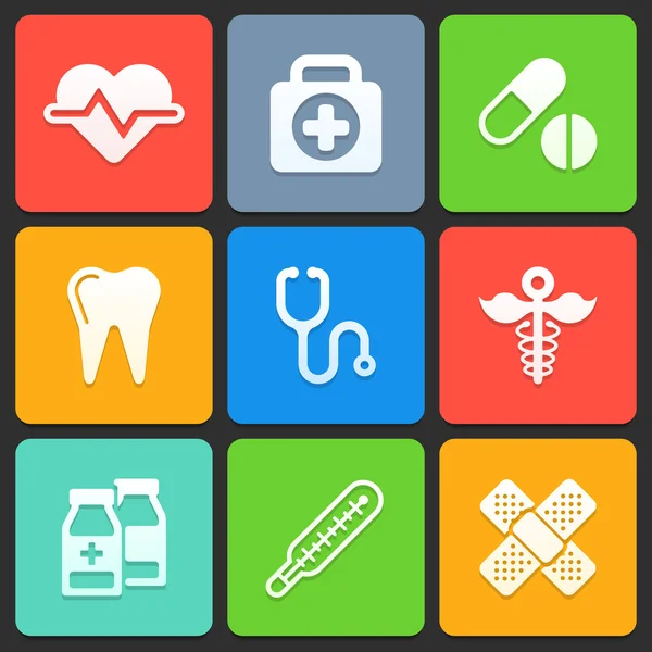 Colorful medical icons for web and mobile. Vector — Stock Vector
