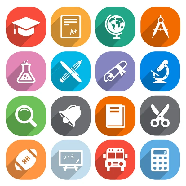 Trendy düz eğitim simgeler. Vektör öğeleri