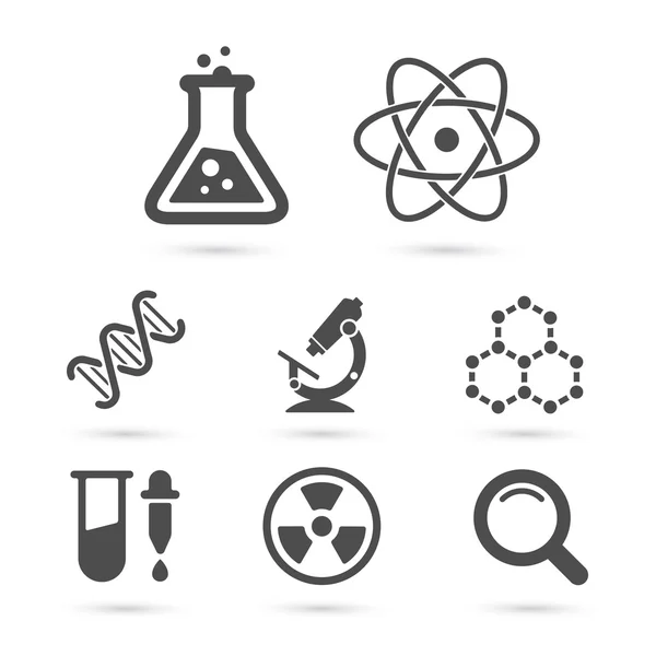 Pak van de trendy pictogrammen van de wetenschap. Vector-elementen — Stockvector